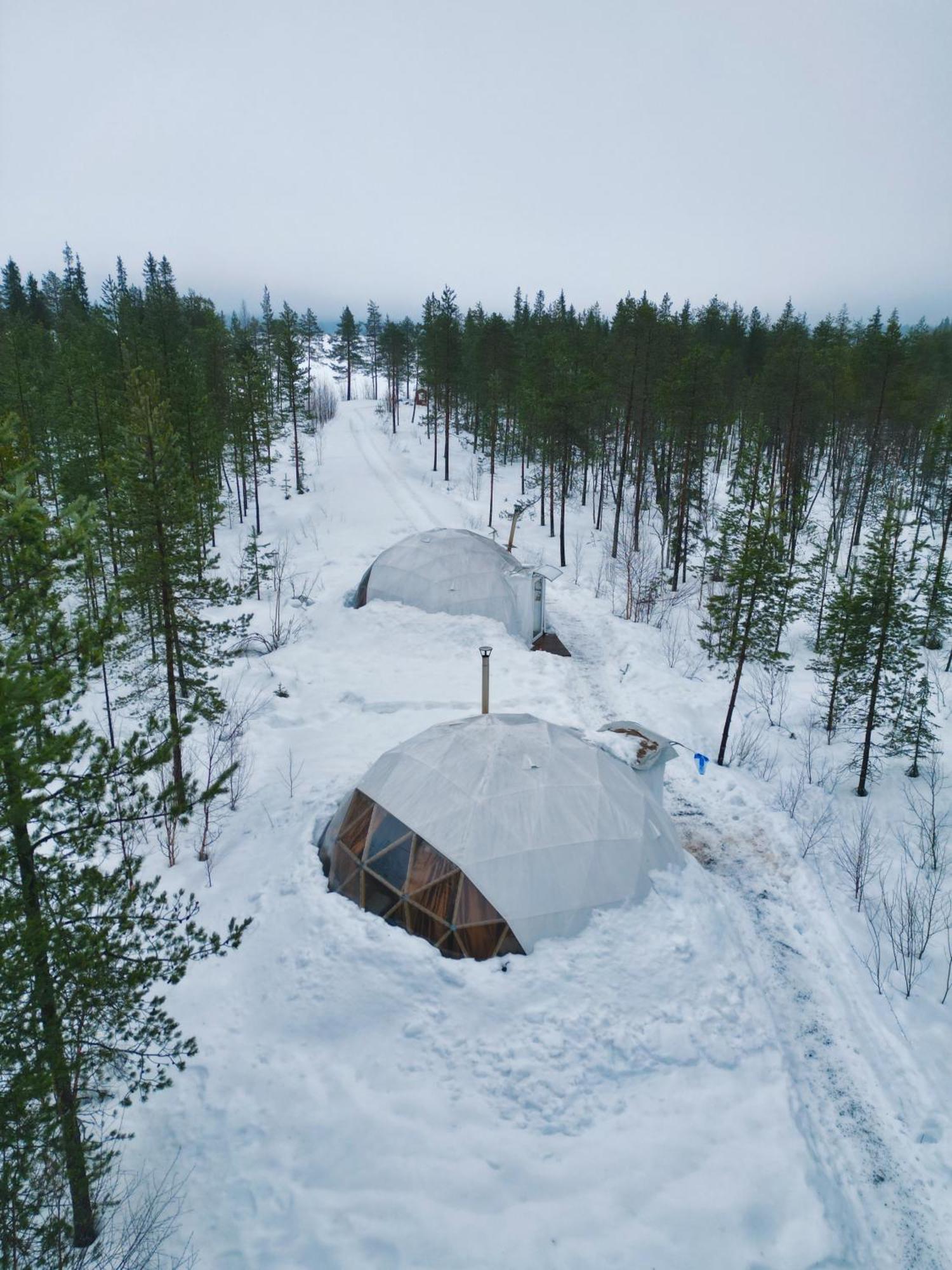Aurora Igloo Fireplace-Heated Tents In A Secret Forest With Private Jacuzzi And Shared Sauna Bathroom And Dog Friendly Rovaniemi Luaran gambar