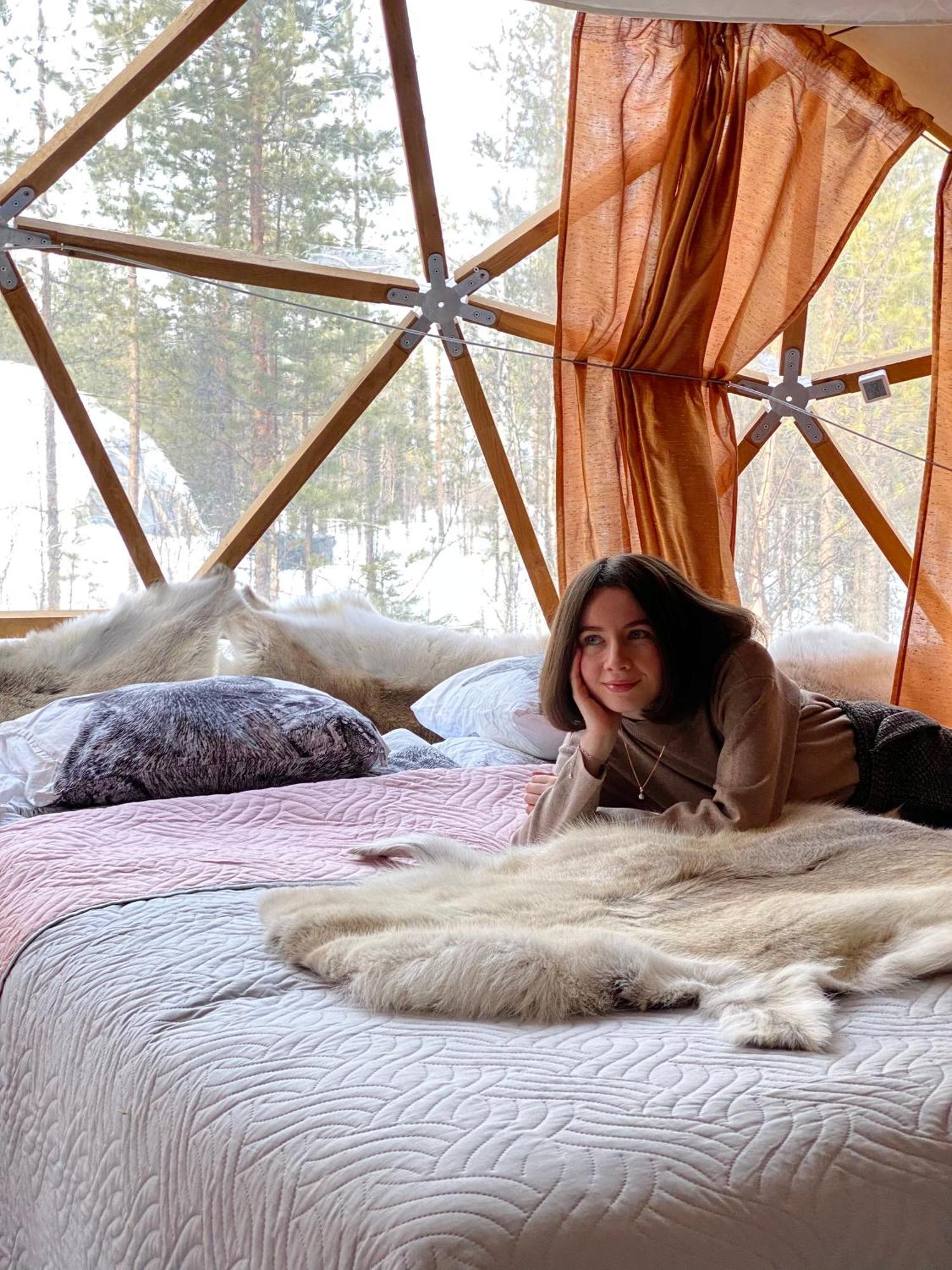 Aurora Igloo Fireplace-Heated Tents In A Secret Forest With Private Jacuzzi And Shared Sauna Bathroom And Dog Friendly Rovaniemi Luaran gambar